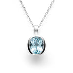 925/- Vedh inkl. Kette matt/glänzend Blautopas 3,99 ct