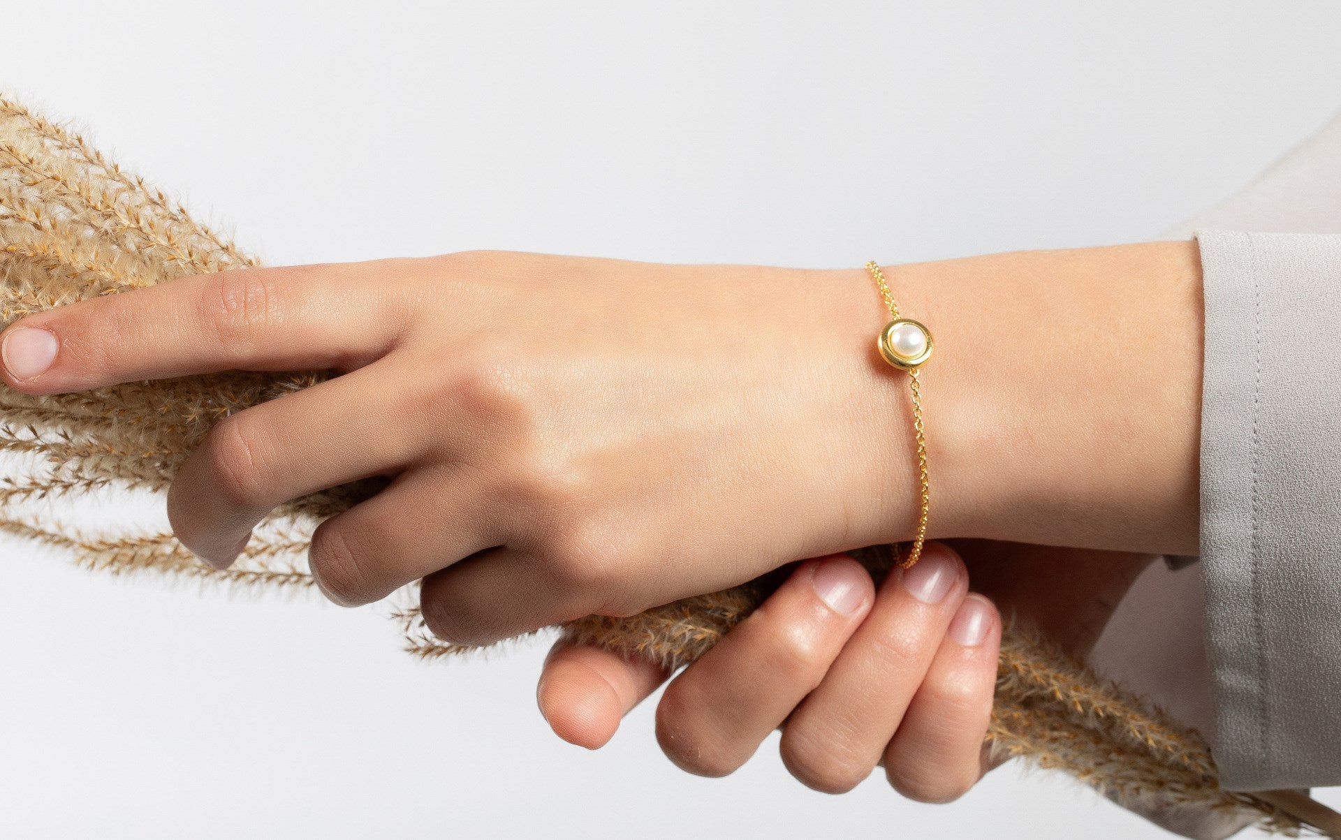 925/- armbånd, fg mat/blank perle, 17+2cm, 1.8mm