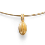 925/- Vedhæng, fg sandblæst, hvid topas 0,04ct
