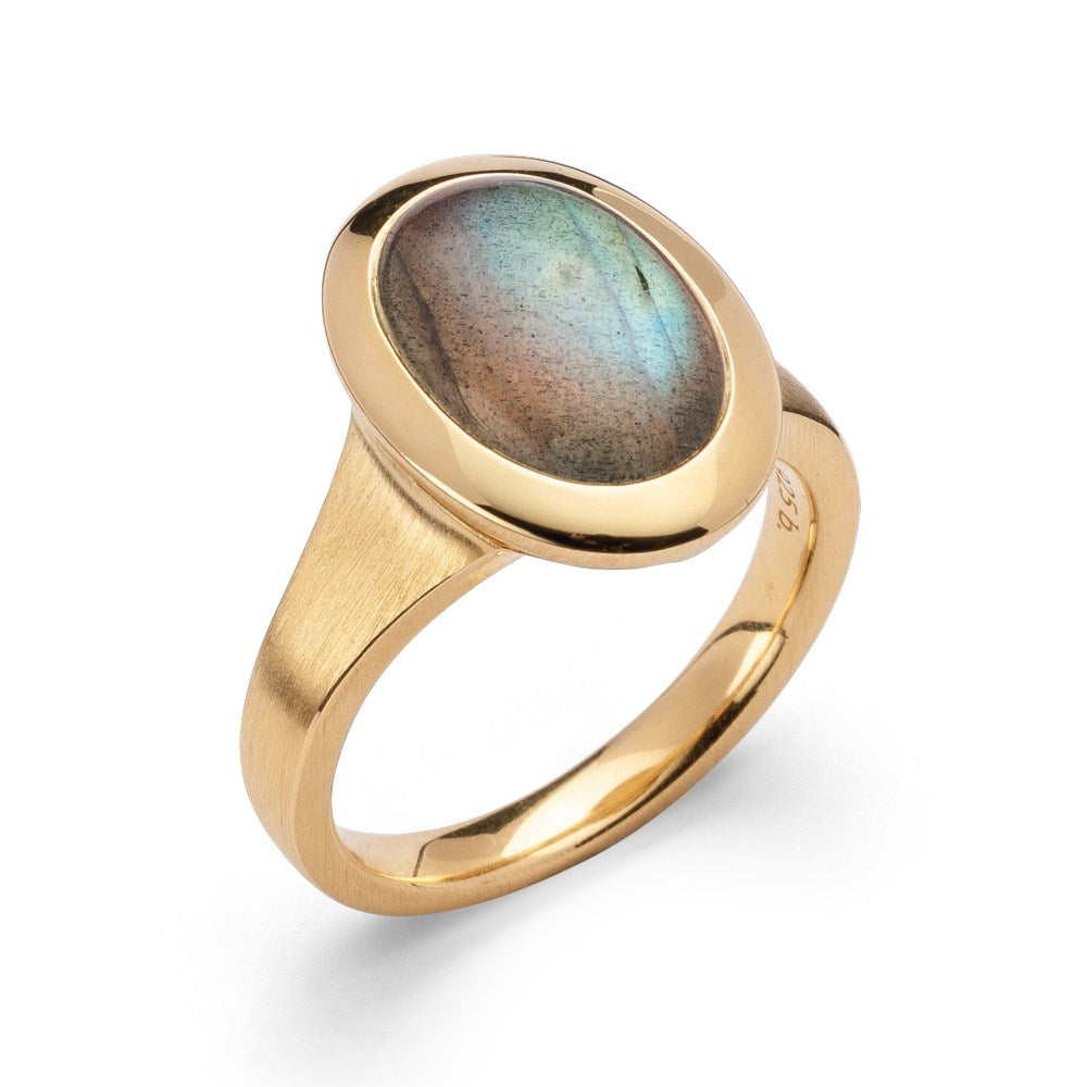 925/- Ring, fg matt/glänzend, lab 3,65 ct - 52 / Nicht rhodiniert