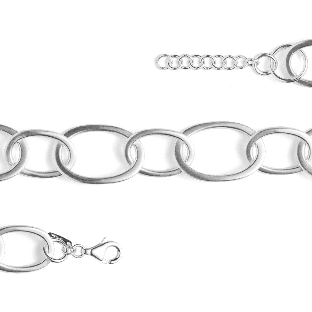 925/- Armband matt, 17cm + 3cm - Nicht rhodiniert