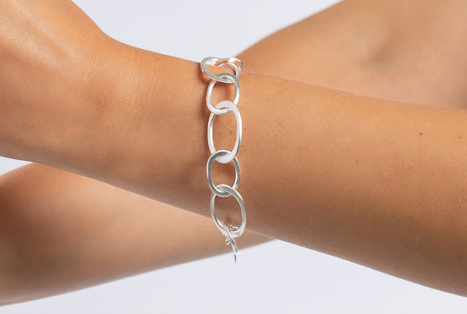 925/- Armband matt, 17cm + 3cm - Nicht rhodiniert
