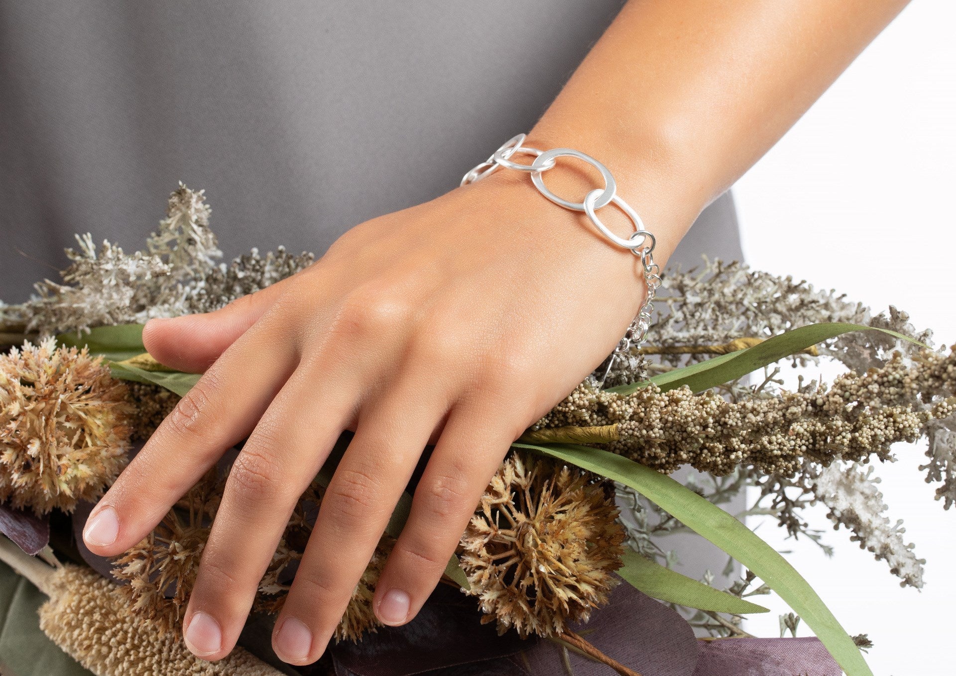 925/- armbånd mat, 17cm + 3cm