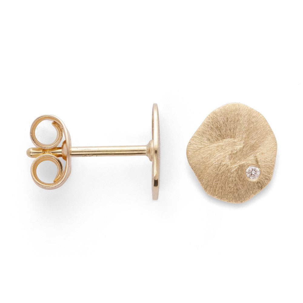 750/- Ohrstecker matt./Gebüstet, 0,02ct W-SI