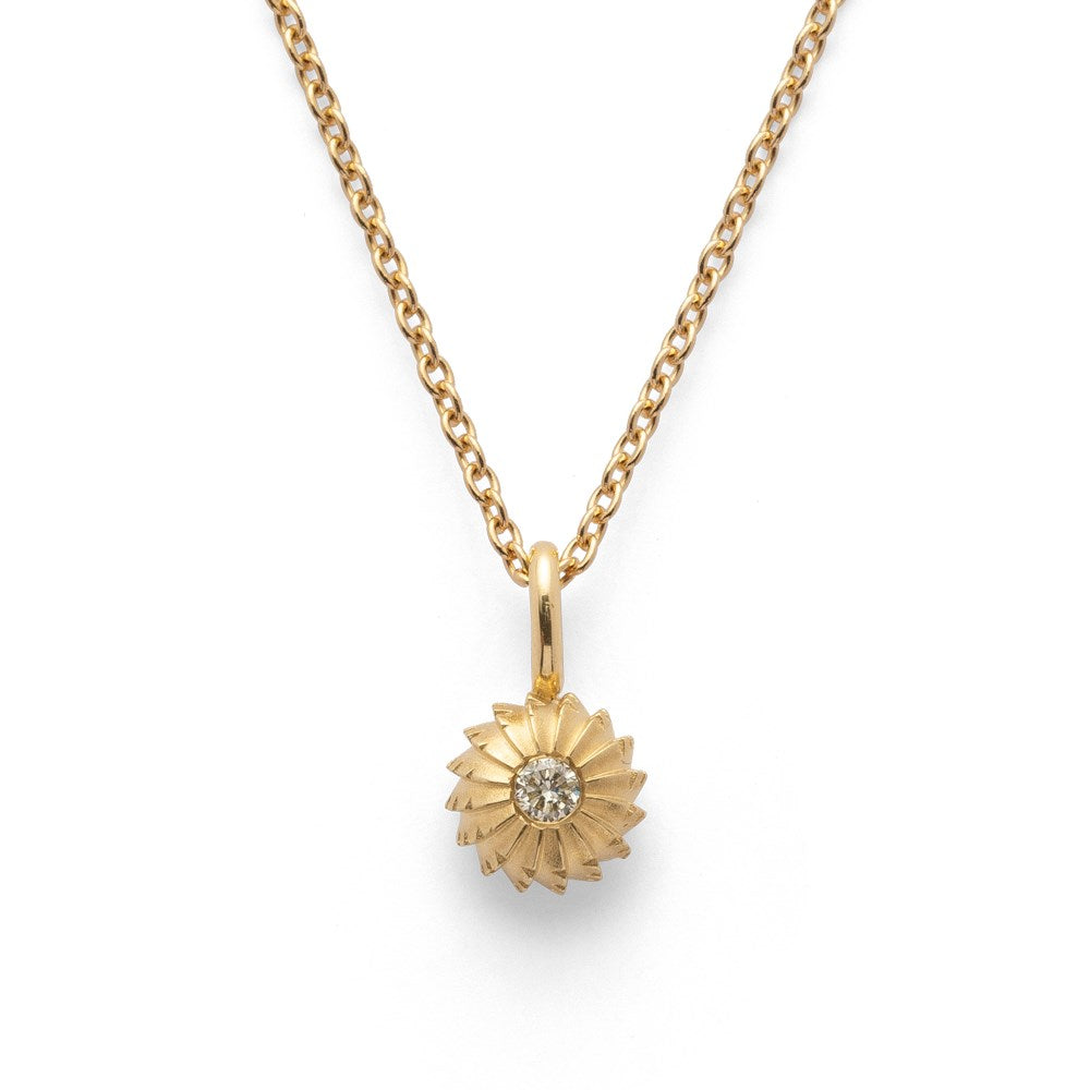 750/- Vedhænger mat/blank, brillant 0,04ct W-SI
