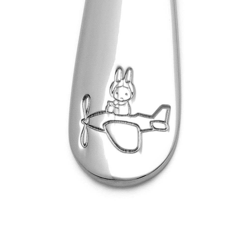 Børnebestik, 4 stk., Miffy-køretøjer, rustfrit stål