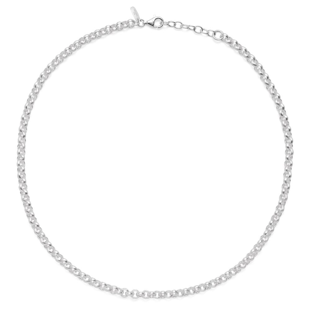 925/- Kette mattiert, 42cm + 3cm - Nicht rhodiniert