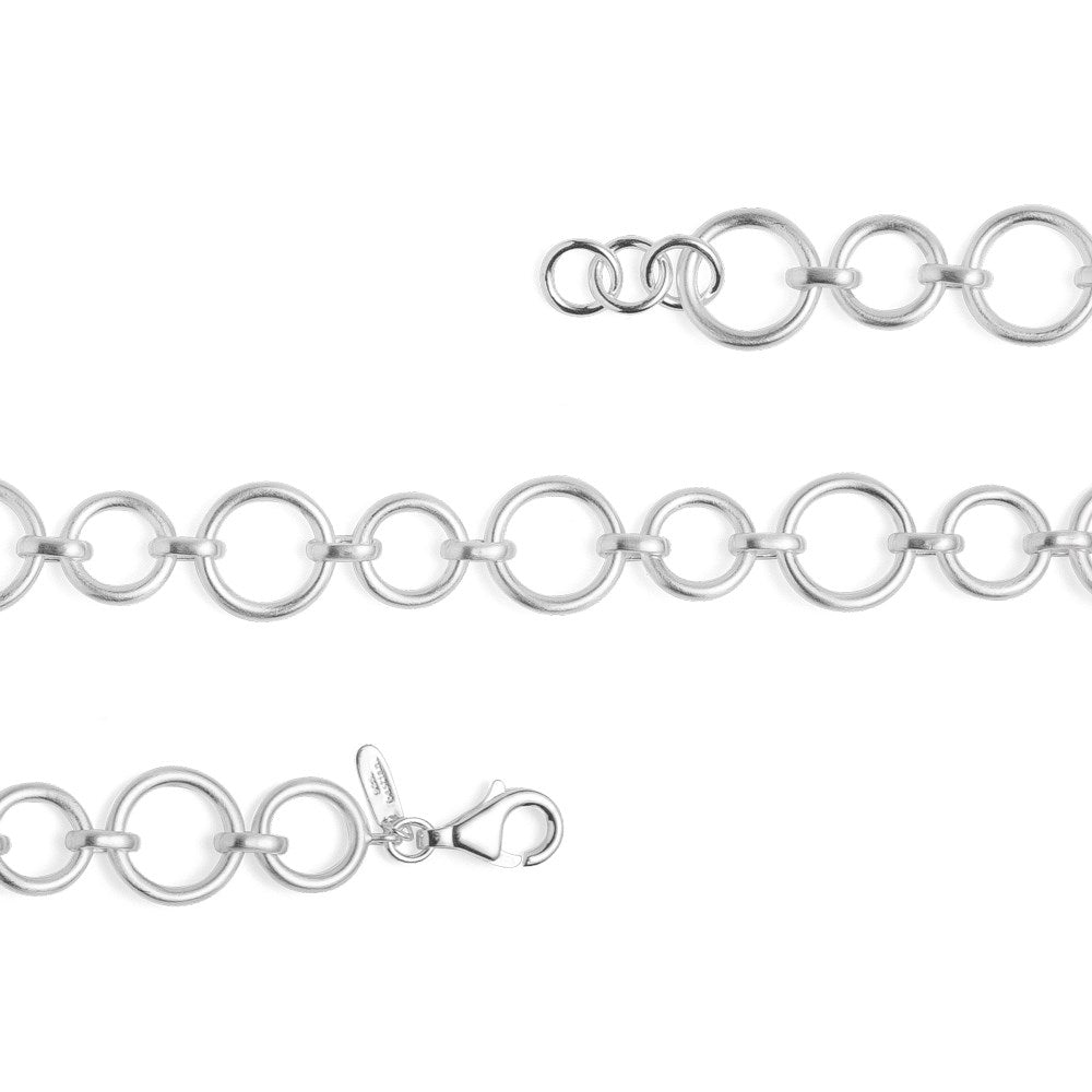 925/- Armband matt, 20cm + 1cm - Nicht rhodiniert
