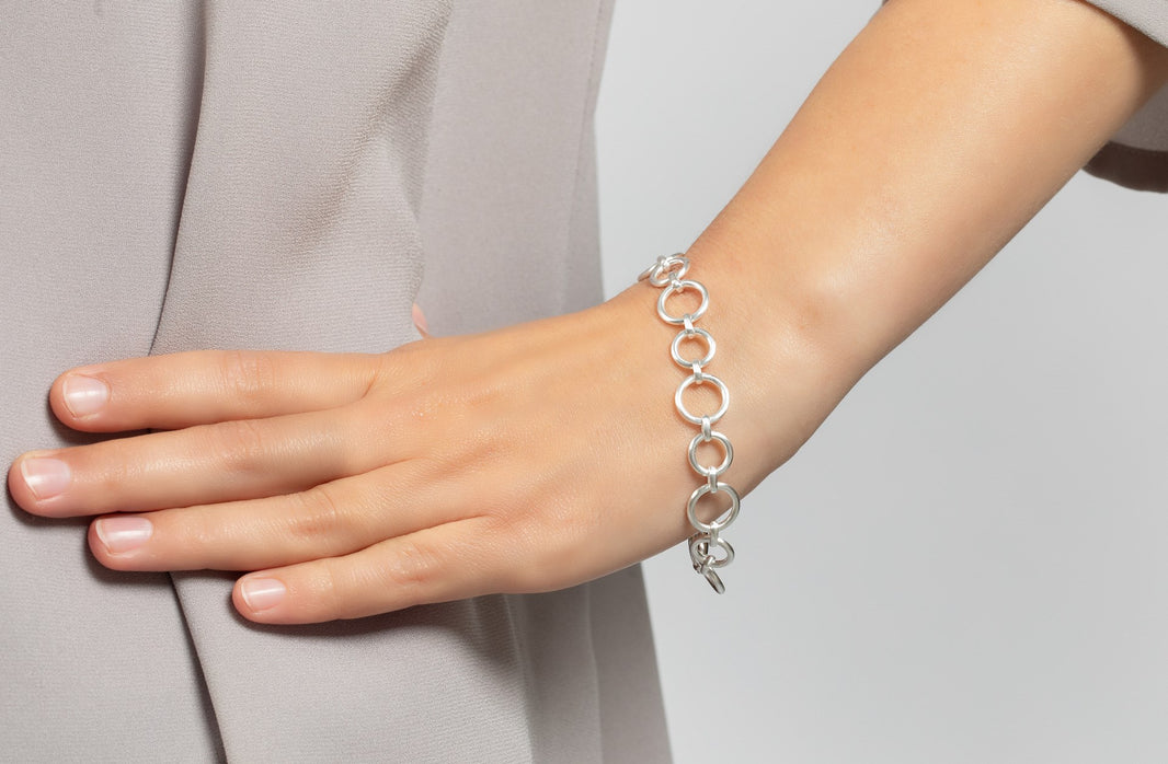925/- bracelet matt, 20cm + 1cm
