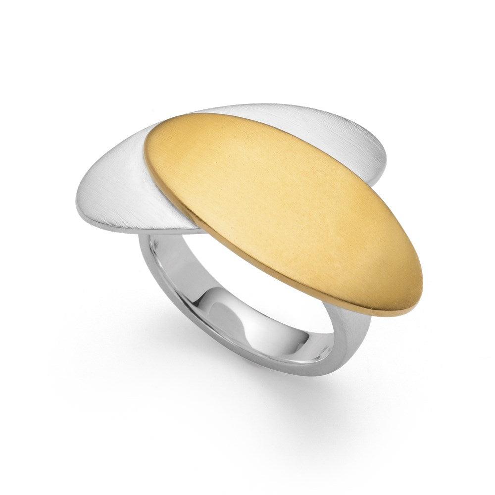 925/- Ring, teilmattiert - 52 / Nicht rhodiniert