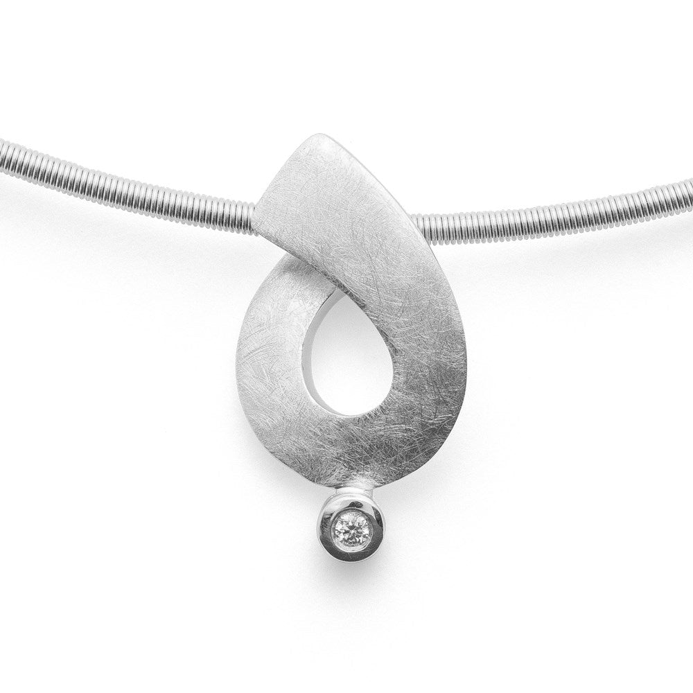 925/- Anhänger gebürstet, Brillant 0,02ct W-SI