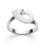 925/- Ring mattiert/gebürstet mattiert, Br. 0,02ct W-SI