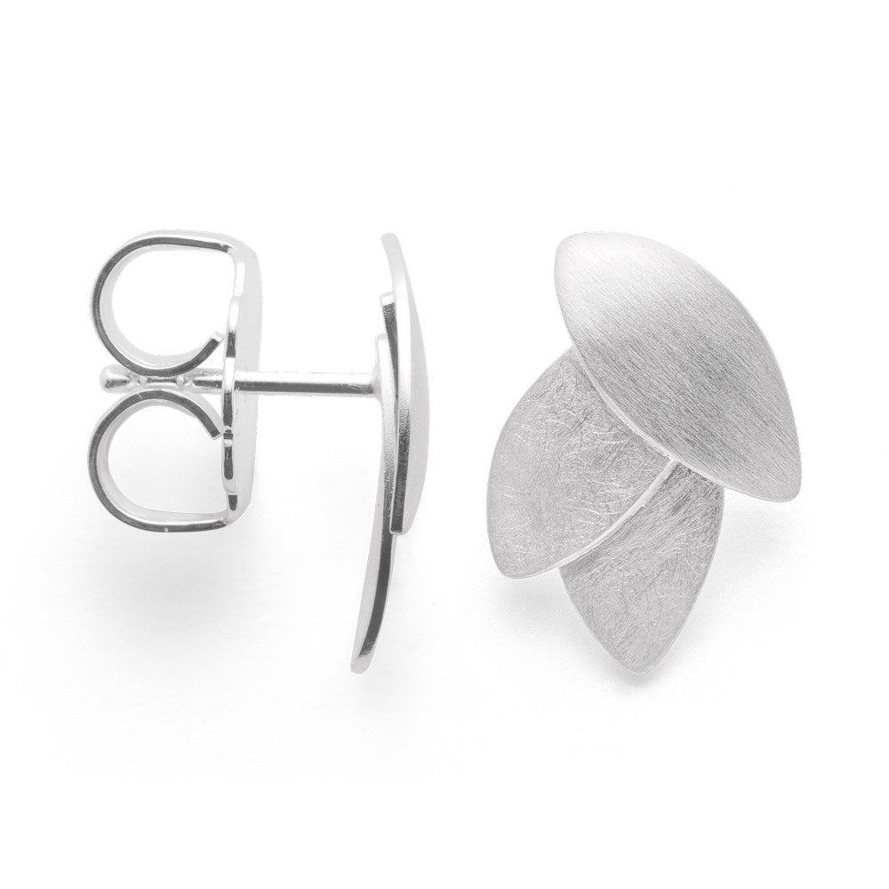 925/- ørehænger med studs mat/børstet