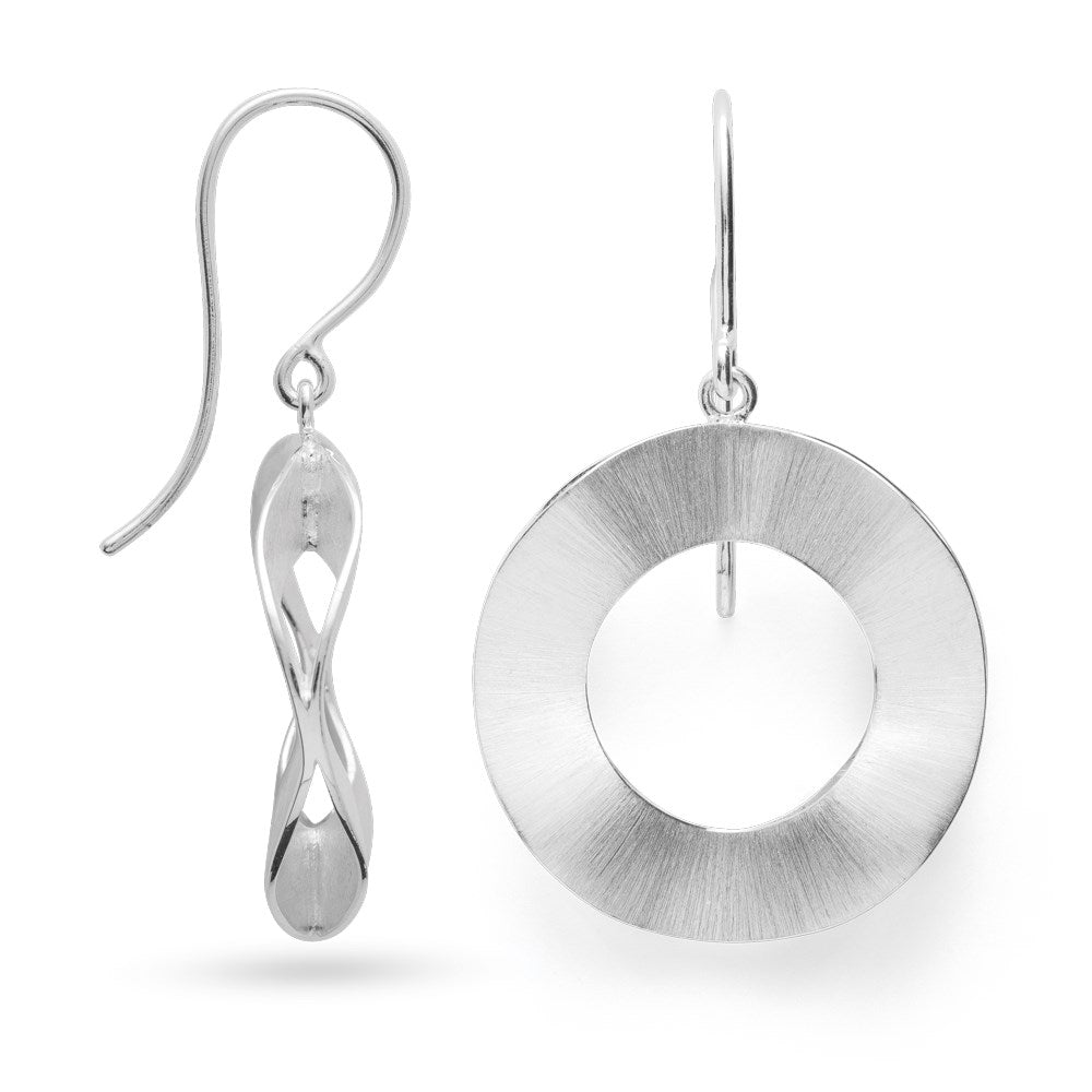 925/- earrings satin/pol.