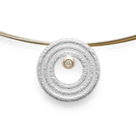 925/- Anhänger, fg 14K matt/gebürstet, 0,015ct