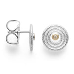 925/- Ohrringe, fg 14K matt/gebürstet 0,02ct