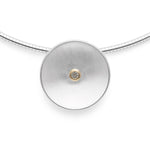 925/- Vedhæng, fg 14K mat, hvid topas 0,08ct