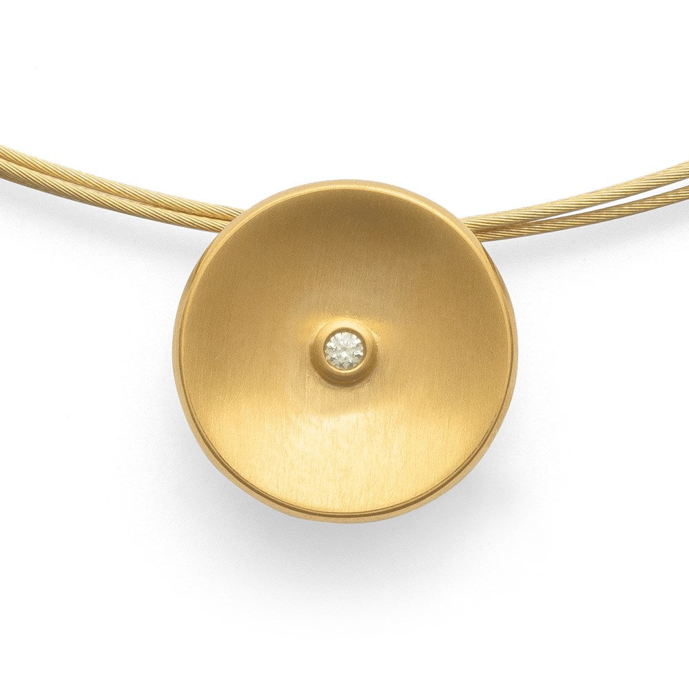 925/- pendant, gp satin, dia. 0,015ct W-SI