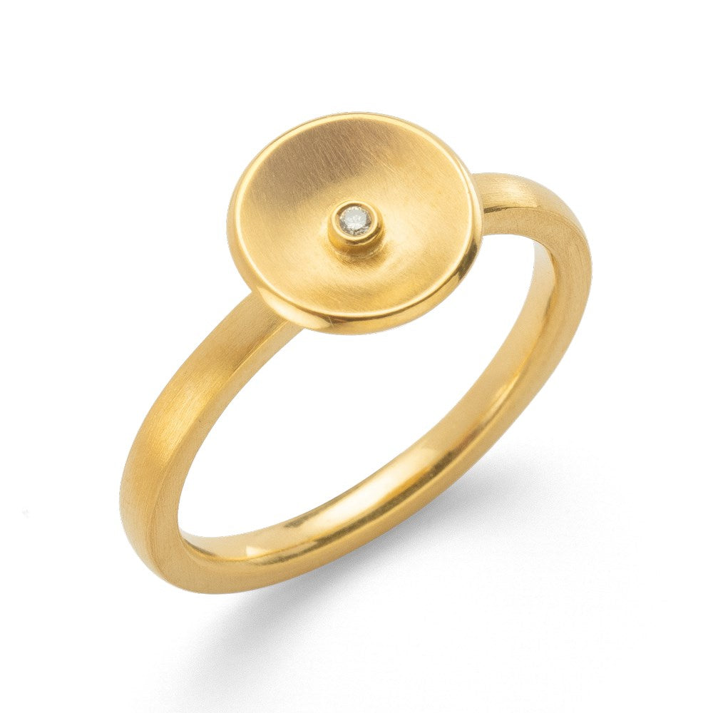 925/- Ring, matt fg, Brillant 0,01ct W-SI - 52 / Nicht rhodiniert
