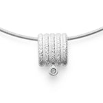 925/- Vedhæng mat/børstet, hvid topas 0,02ct