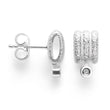 925/- Ohrringe mattiert/gebürstet, Weißtopas 0,024ct