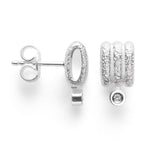 925/- Ohrringe mattiert/gebürstet, Weißtopas 0,024ct