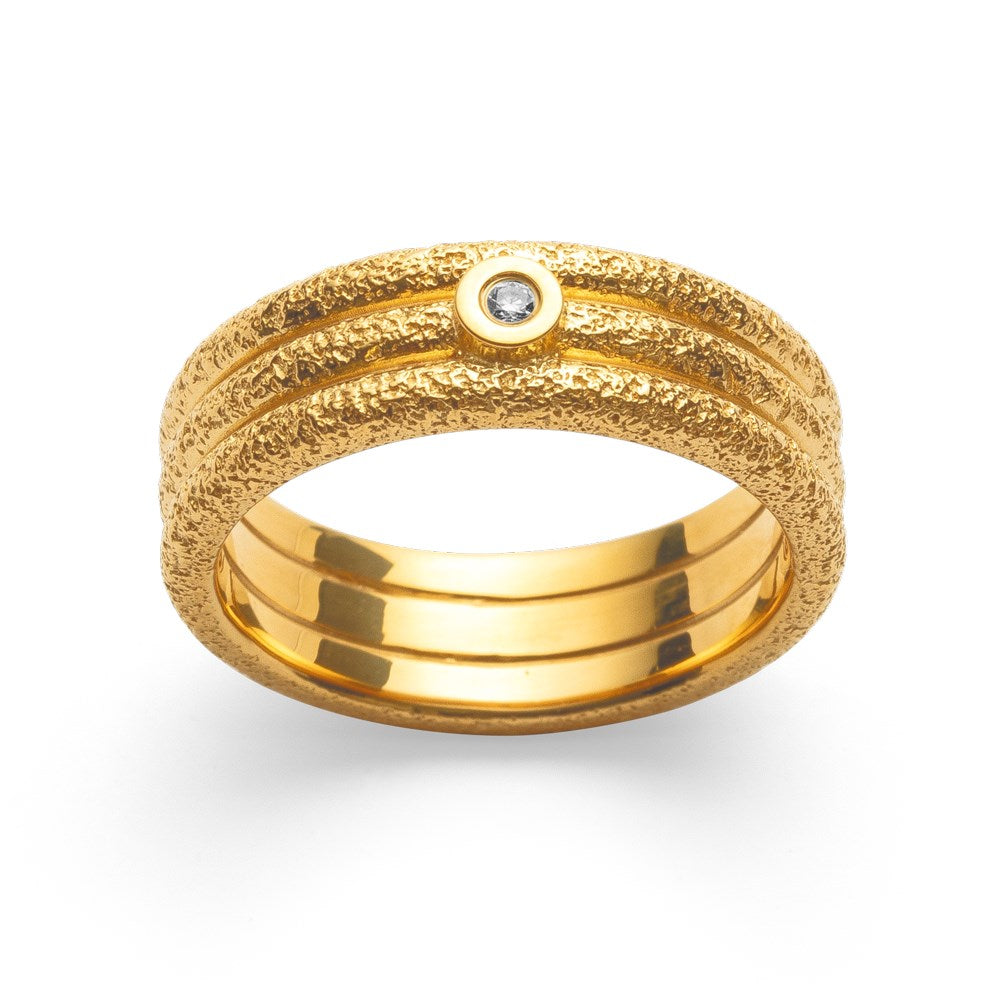 925/- Ring, fg mattiert/gebürstet, Weißtopas 0,02 ct