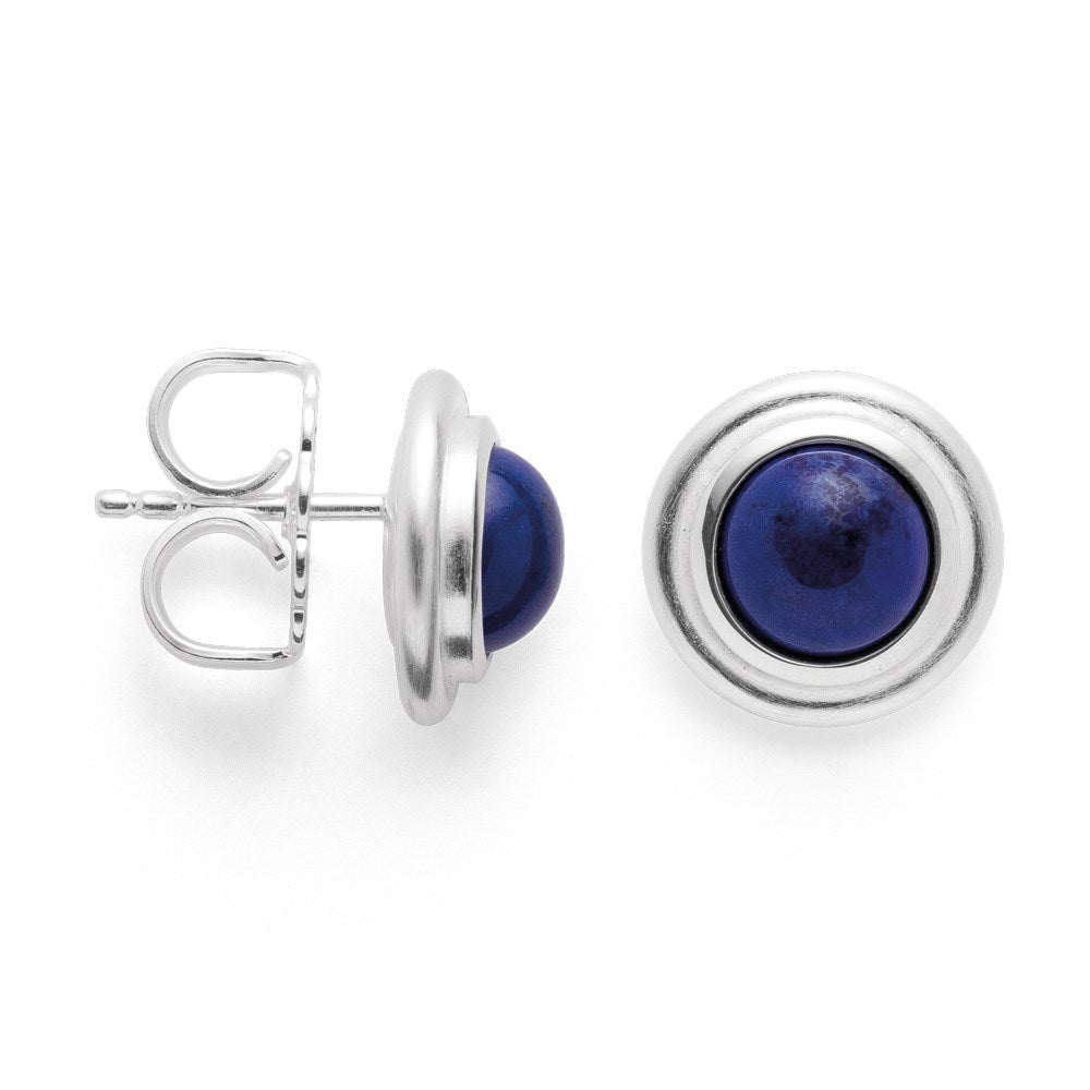 925/- Ohrringe mattiert/poliert, Lapislazuli 2,72 ct - Nicht rhodiniert