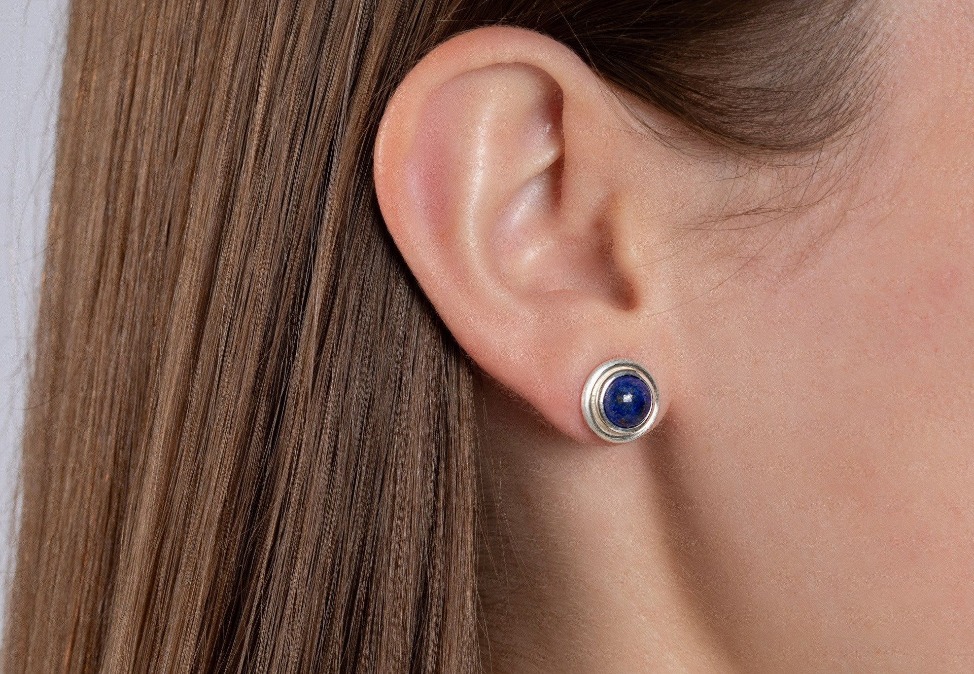 925/- Ohrringe mattiert/poliert, Lapislazuli 2,72 ct