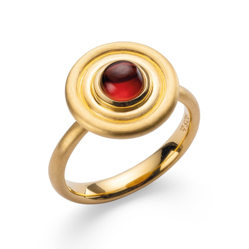 925/- Ring, fg matt/glänzend, Granat 1,38ct - 54 / Nicht rhodiniert