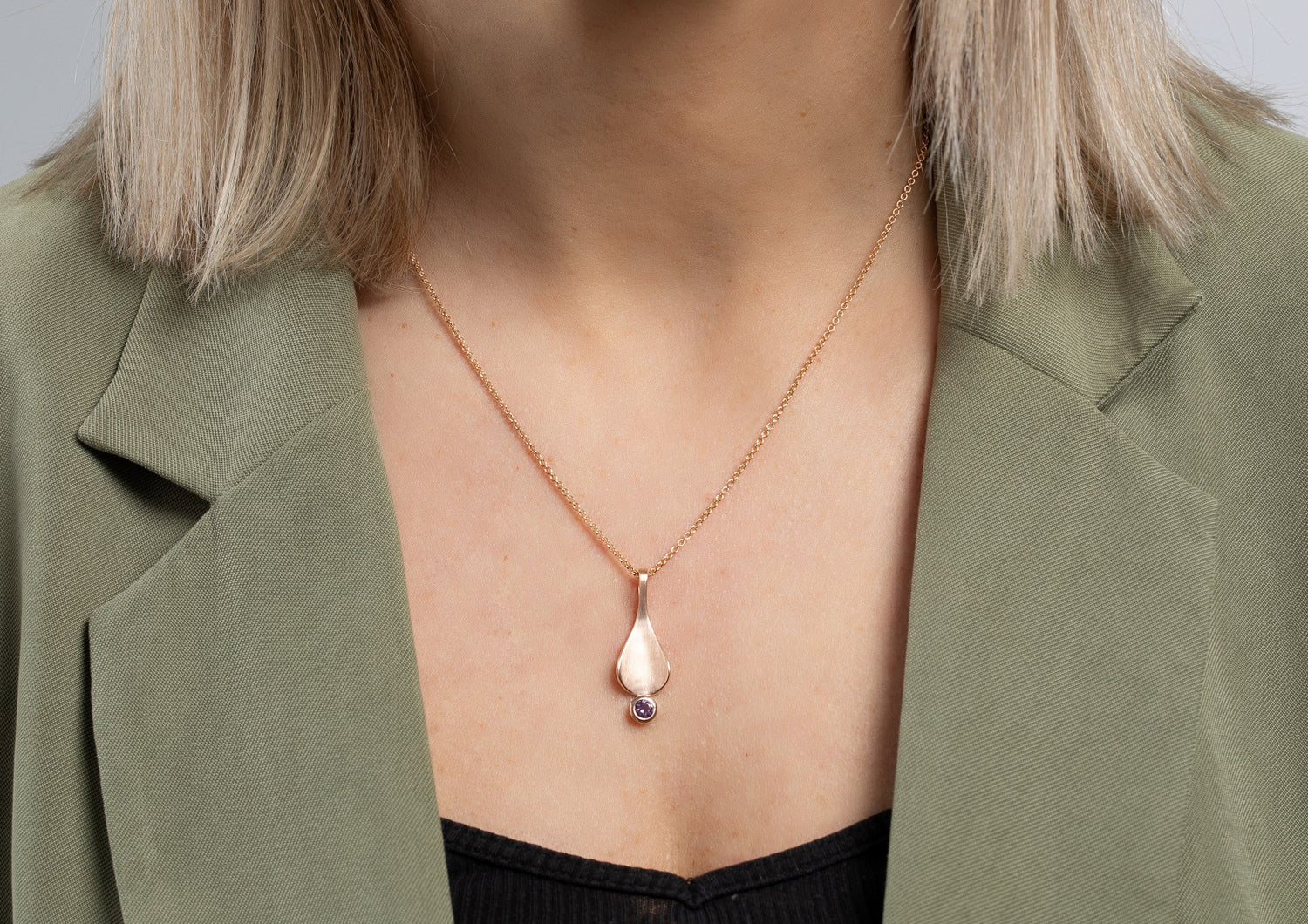 925/- Anhänger, rosé vg. matt./Poliert, Amet. 0,24