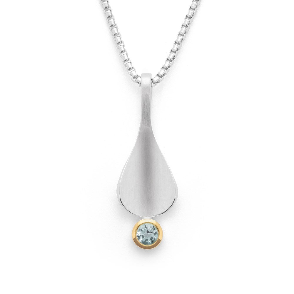 NOK 925 Pendant partially fg. matt/glossy, blue topaz 0.30