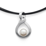 925/- Vedhæng, rho. mat., kulturperle 1,76ct