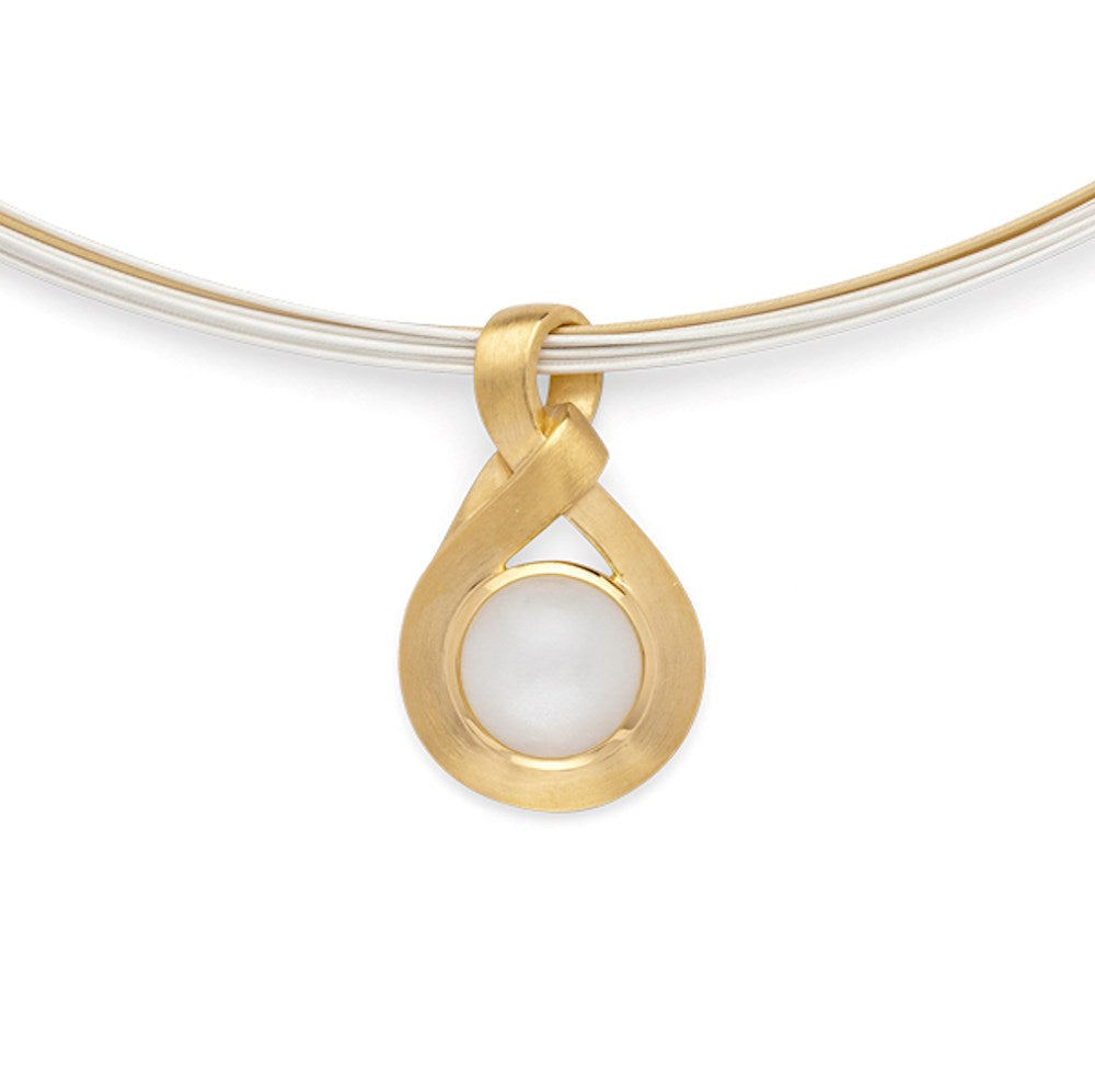 925/- Anhänger, vg. matt./Poliert Mondstein 2,61ct