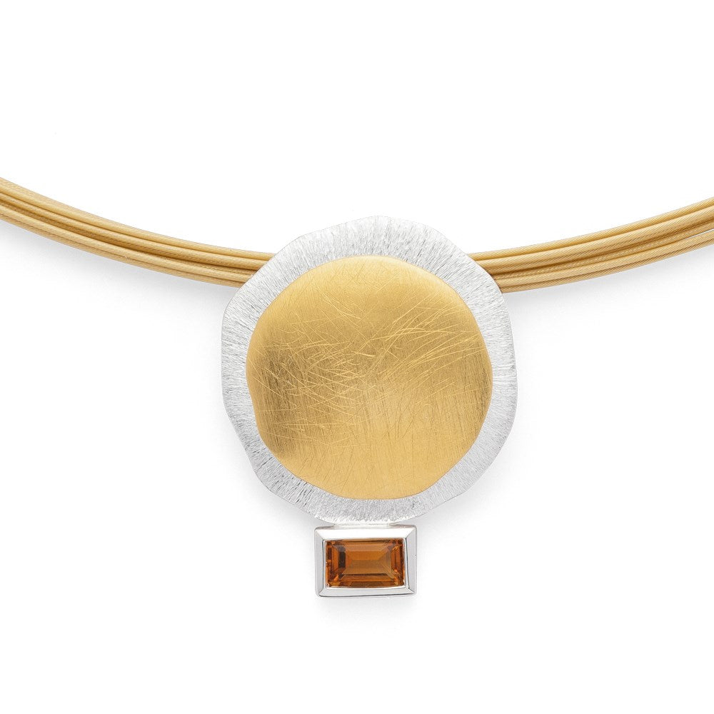 NOK 925 Pendant, partly fg. matte/brushed, citrine 0.27