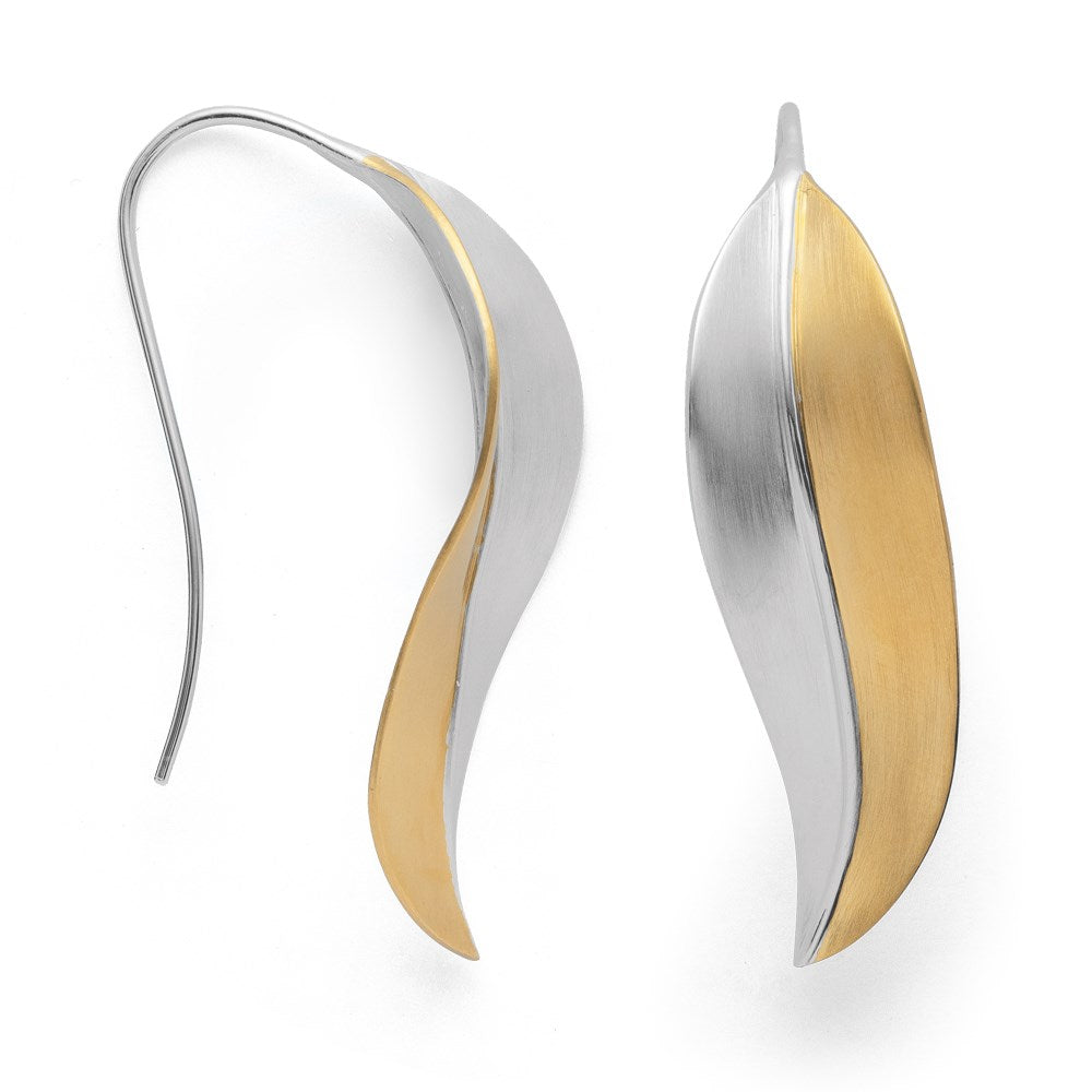 925/- earrings, partly gp satin