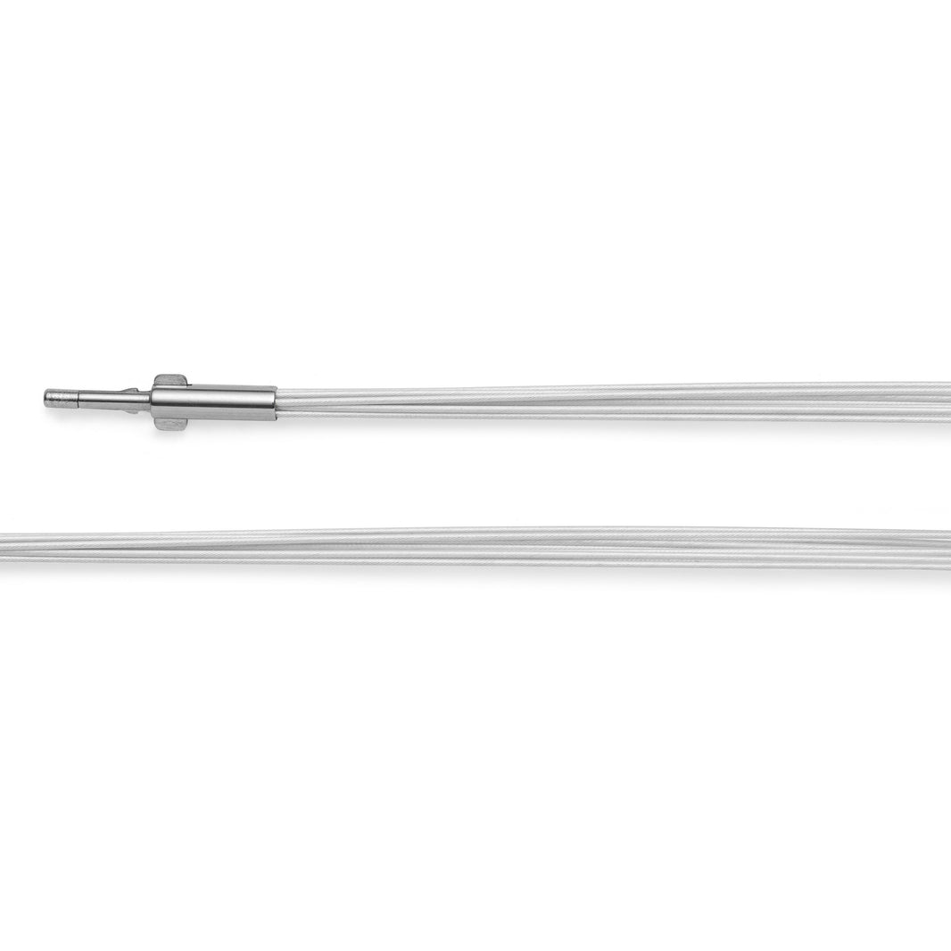 steel cord 12 rows, silverplated, 0,5mm, 50cm