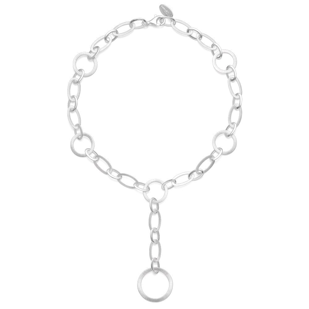 925/- Collier gebürstet/glänzend, 45cm - Nicht rhodiniert