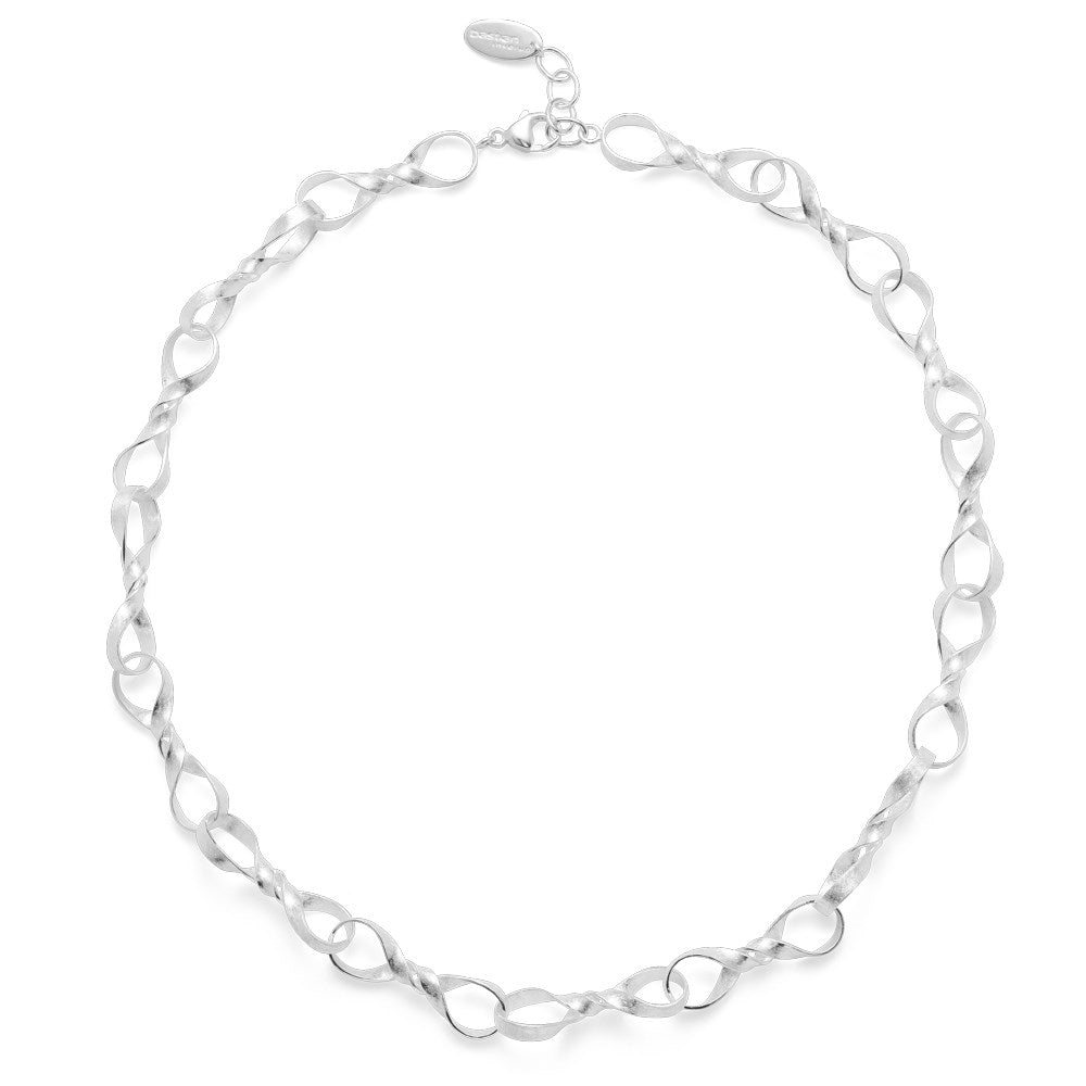 925/- Kette gebürstet, 47cm + 2cm - Nicht rhodiniert