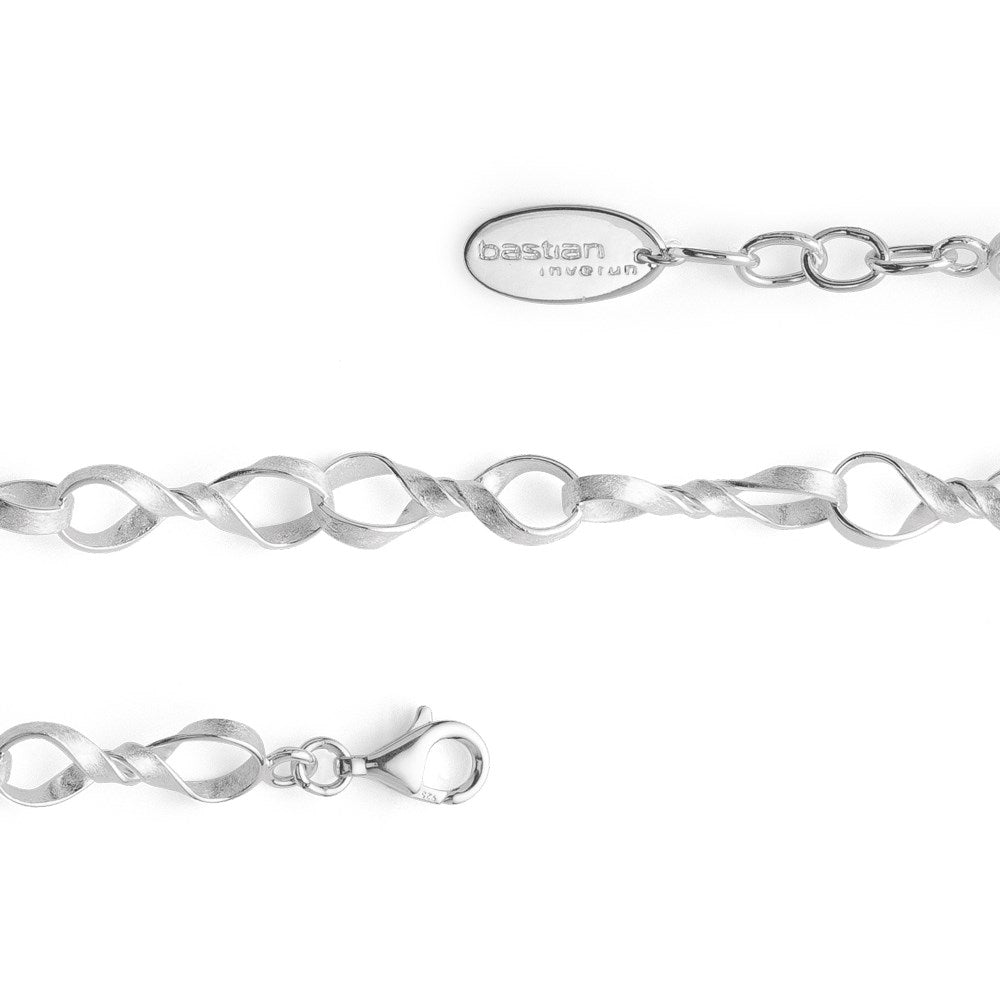 925/- Armband Kratzmatte, 19cm + 1,5cm - Nicht rhodiniert
