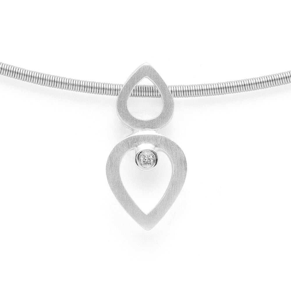 925/- Anhänger matt, brillant 0,02ct W-SI