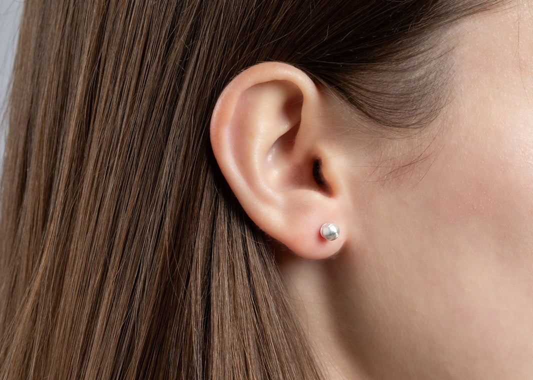 925/- Earrings "small ball" matt
