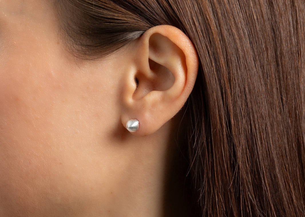 925/- Earrings "medium ball" matt