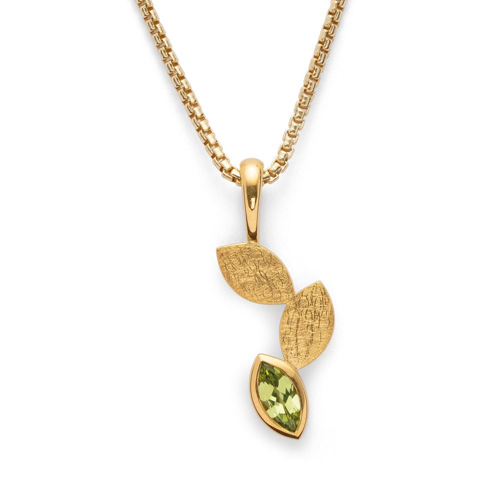925/- Vedhæng, fg børstet/blank, peridot 0,58