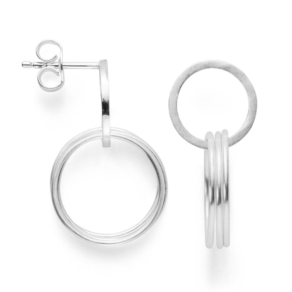 925/- Ohrringe matt/glänzend - Nicht rhodiniert