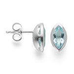 925/- Ørestikker polerede, Topaz Himmelblå 1.26ct