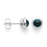 925/- Ørestikker blanke, topas London Blue 1.45ct