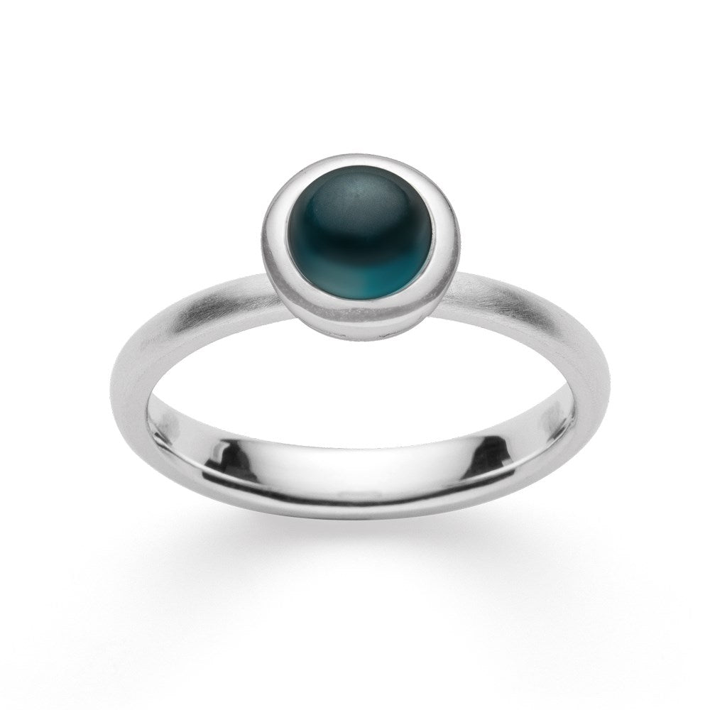 925/- Ring matt/glänzend, Topas London Blue 1,21ct - 52 / Nicht rhodiniert