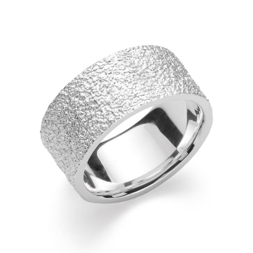 925/- Ring speziell strukturiert - 52 / Nicht rhodiniert