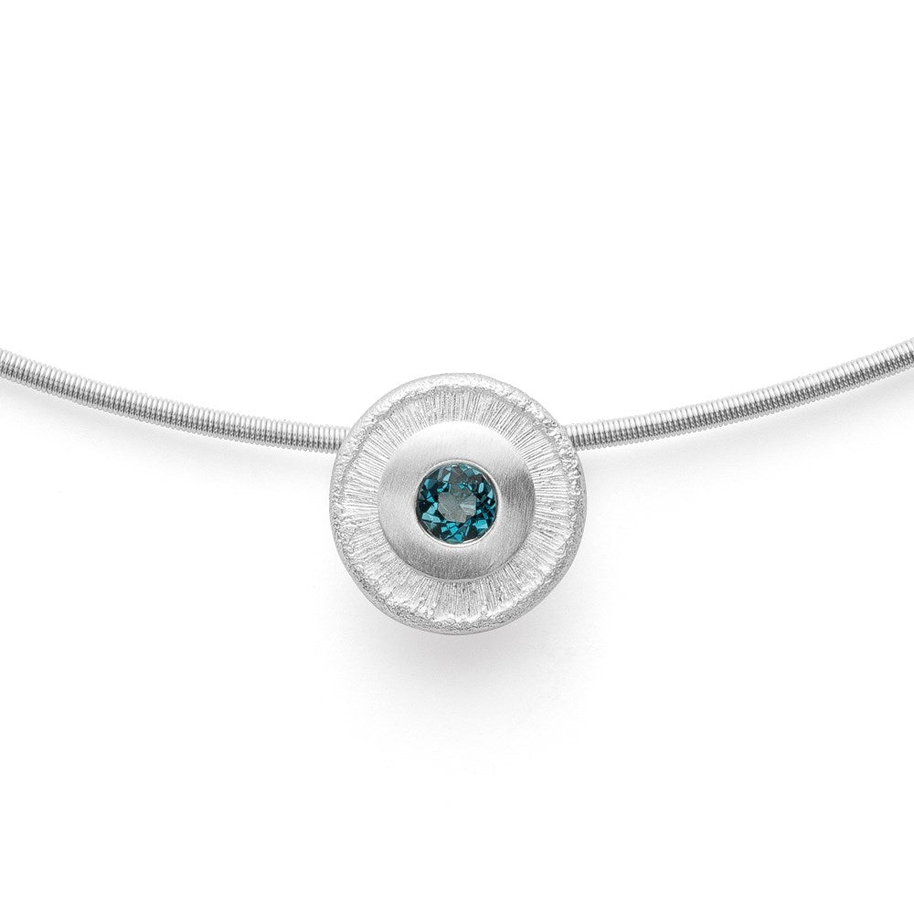 925/- Anhänger mattiert, Topas London Blue 0,29ct - Nicht rhodiniert